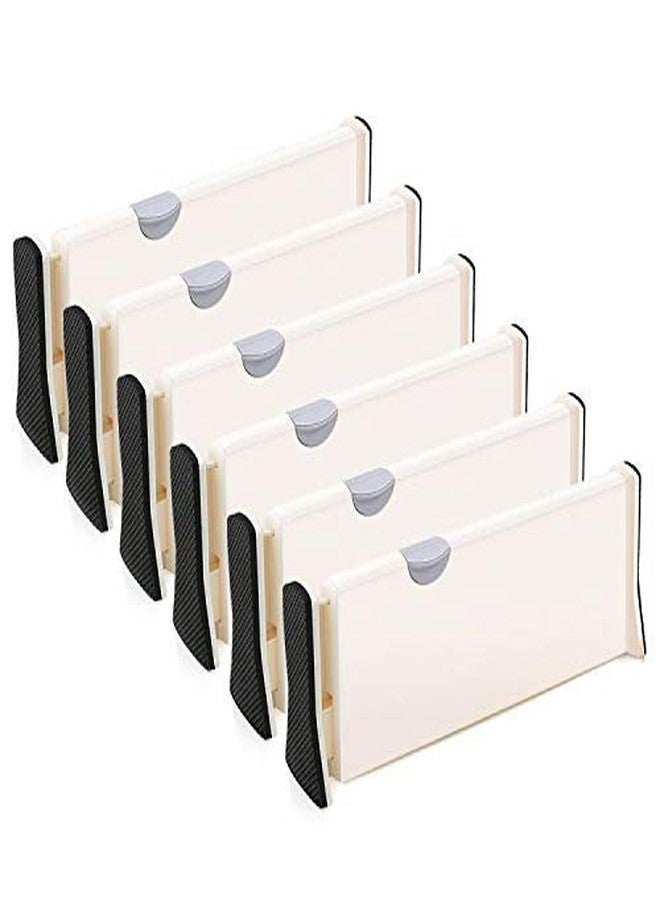 Assacalynn 6-Pack Adjustable Drawer Dividers Organizer Separators - Good Grips Dresser Organizer - for Bedroom, Bathroom, Closet, Baby Drawer, Desk - Image 1